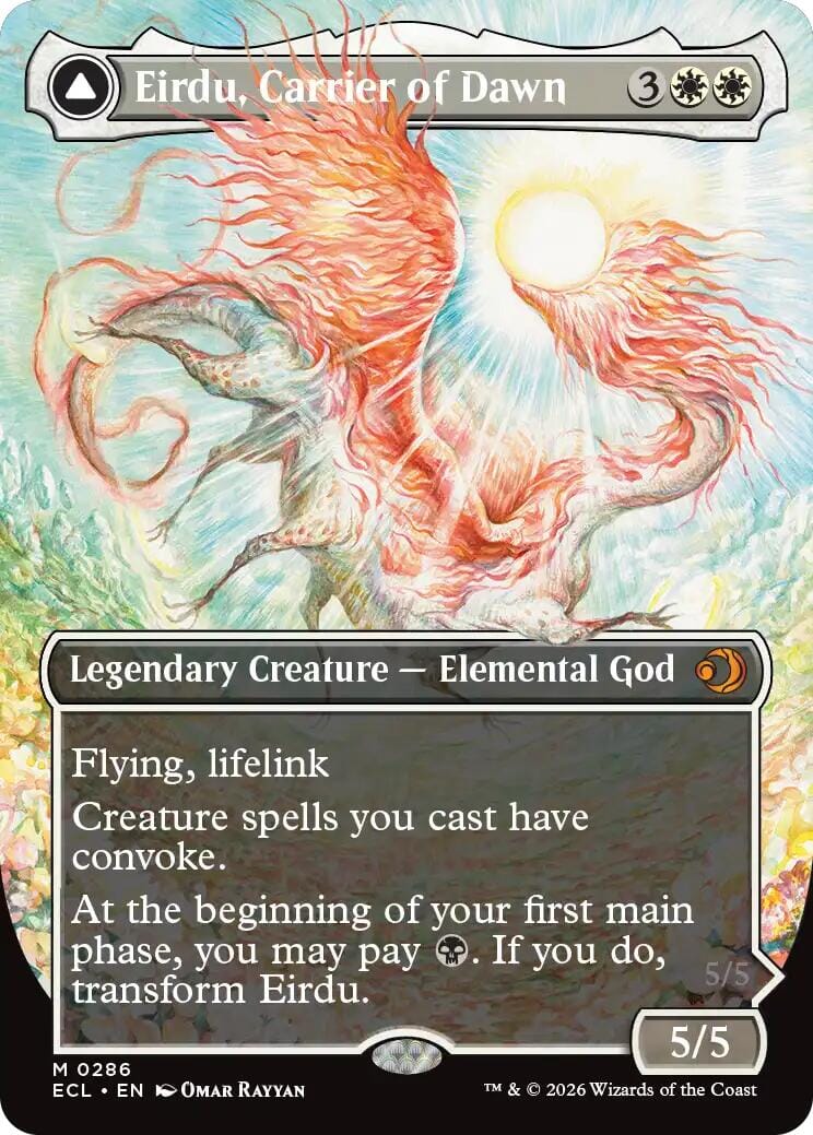 Eirdu, Carrier of Dawn (Borderless) [Lorwyn Eclipsed] MTG Single Magic: The Gathering  | Multizone: Comics And Games