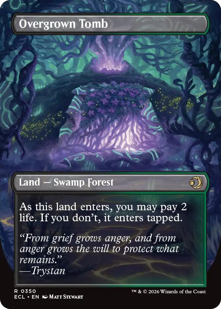 Overgrown Tomb (Borderless) [Lorwyn Eclipsed] MTG Single Magic: The Gathering  | Multizone: Comics And Games