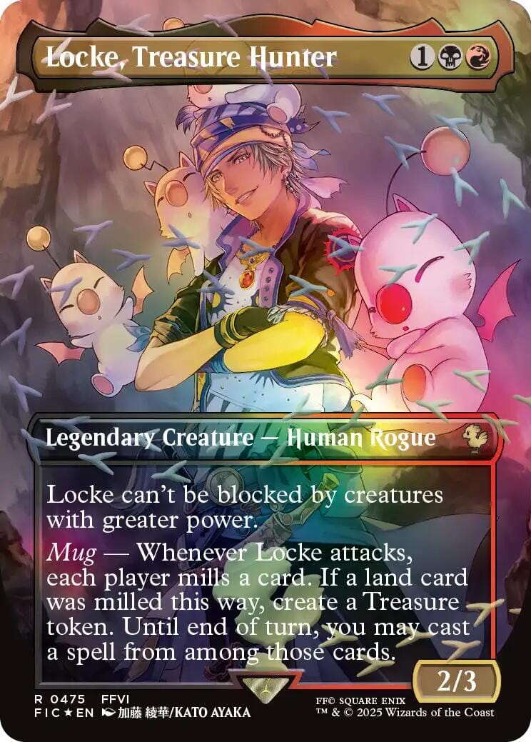 Locke, Treasure Hunter (Borderless) (Chocobo Track Foil) [FINAL FANTASY Commander] MTG Single Magic: The Gathering  | Multizone: Comics And Games