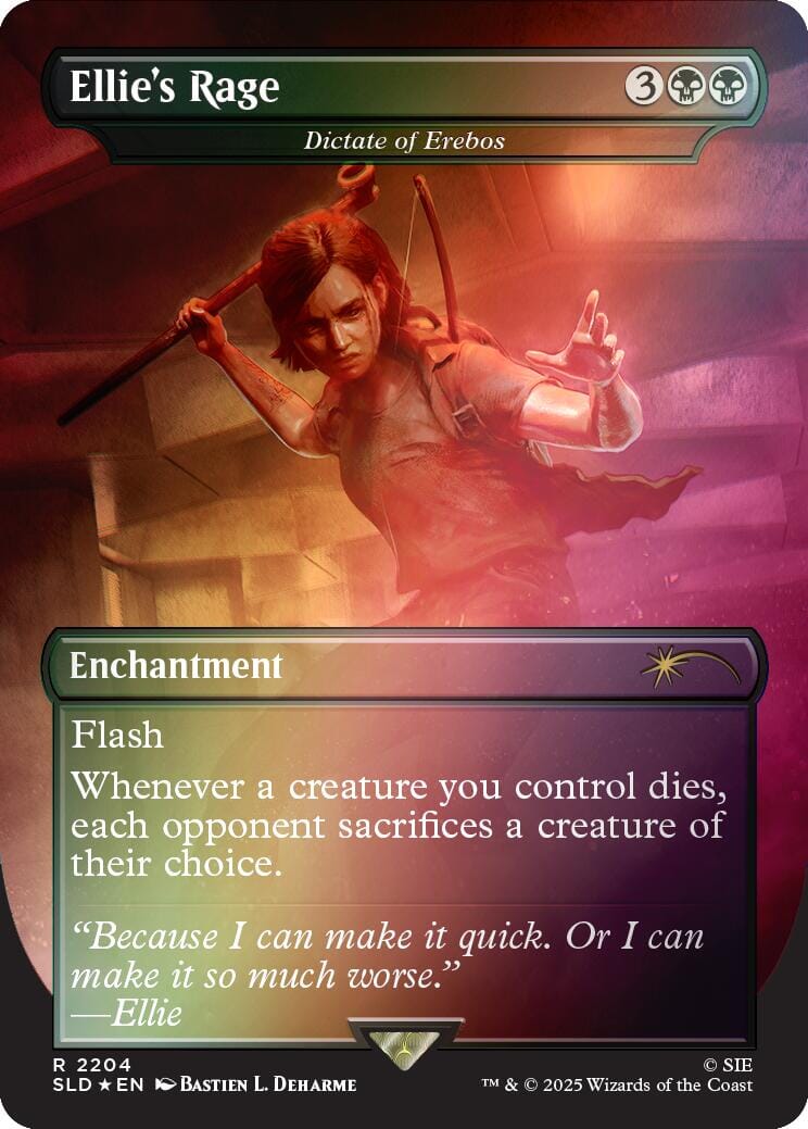 Ellie's Rage - Dictate of Erebos (Rainbow Foil) [Secret Lair Drop Series] MTG Single Magic: The Gathering  | Multizone: Comics And Games