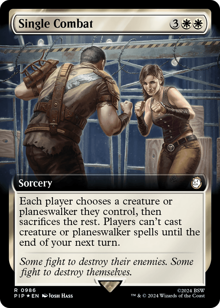 Single Combat (Extended Art) (Surge Foil) [Fallout] MTG Single Magic: The Gathering  | Multizone: Comics And Games
