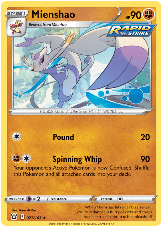 Mienshao (077/163) [Sword & Shield: Battle Styles] Pokemon Single Pokémon  | Multizone: Comics And Games