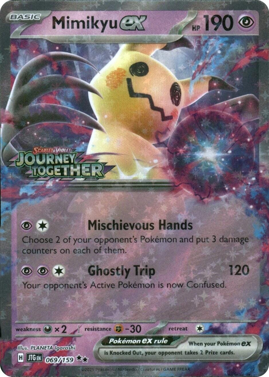 Mimikyu ex (069/159) (Journey Together Stamped) [Miscellaneous Cards] Pokemon Single Pokémon  | Multizone: Comics And Games