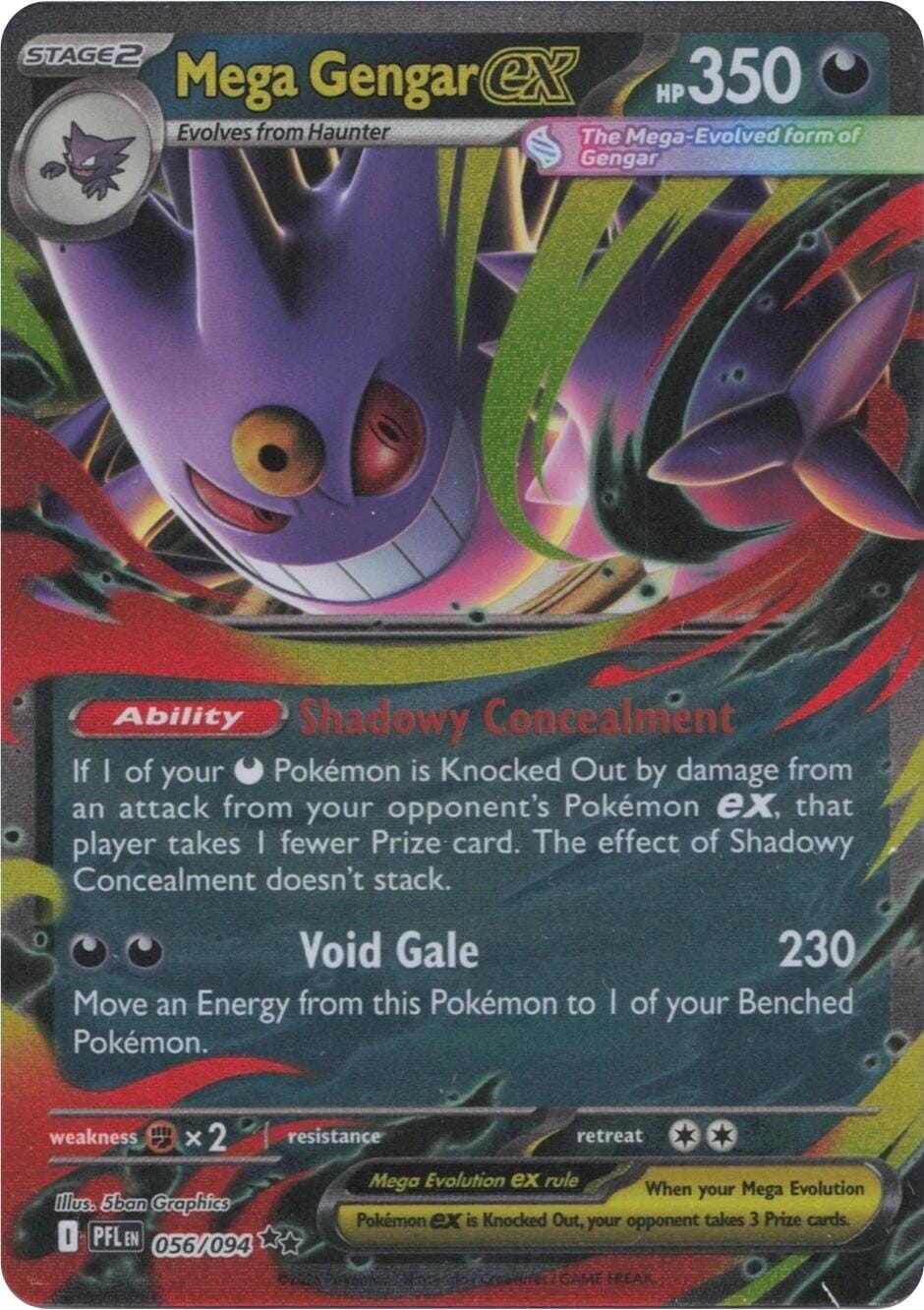 Mega Gengar ex (056/094) [Mega Evolution: Phantasmal Flames] Pokemon Single Pokémon  | Multizone: Comics And Games
