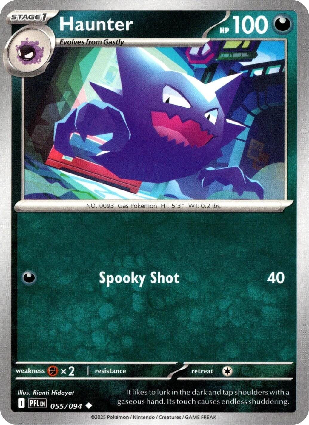 Haunter (055/094) (Reverse Holo) [Mega Evolution: Phantasmal Flames] Pokemon Single Pokémon  | Multizone: Comics And Games