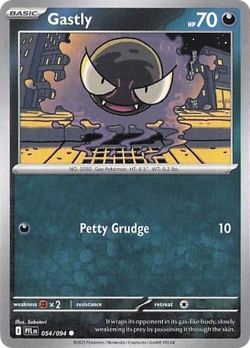 Gastly (054/094) (Reverse Holo) [Mega Evolution: Phantasmal Flames] Pokemon Single Pokémon  | Multizone: Comics And Games