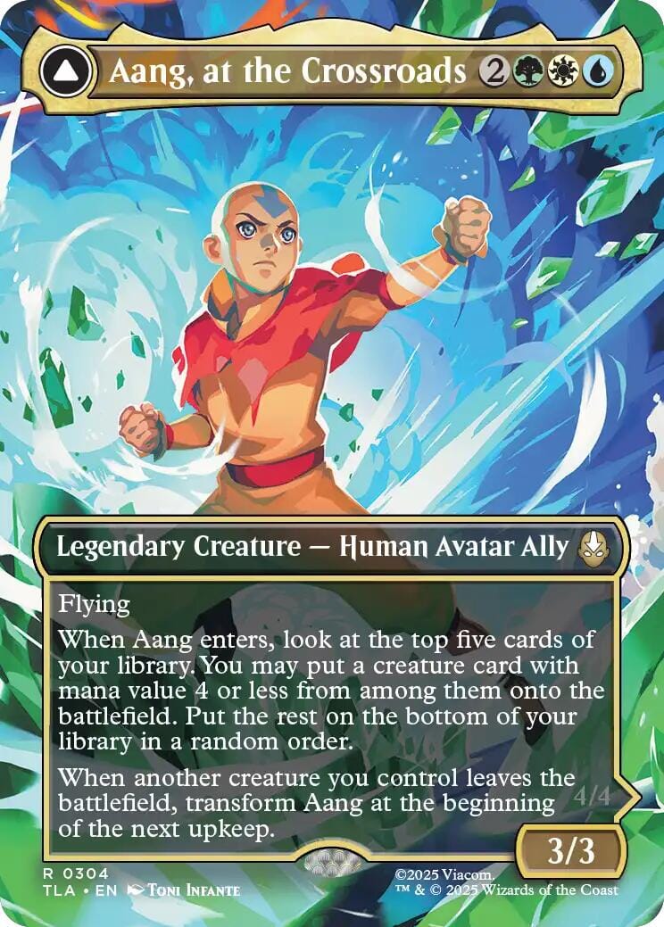 Aang, at the Crossroads (Borderless) [Avatar: The Last Airbender] MTG Single Magic: The Gathering  | Multizone: Comics And Games