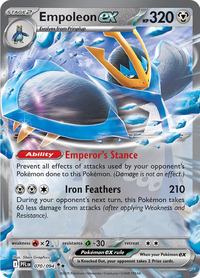 Empoleon ex (070/094) [Mega Evolution: Phantasmal Flames] Pokemon Single Pokémon  | Multizone: Comics And Games