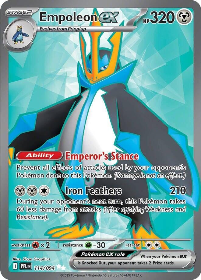 Empoleon ex (114/094) [Mega Evolution: Phantasmal Flames] Pokemon Single Pokémon  | Multizone: Comics And Games