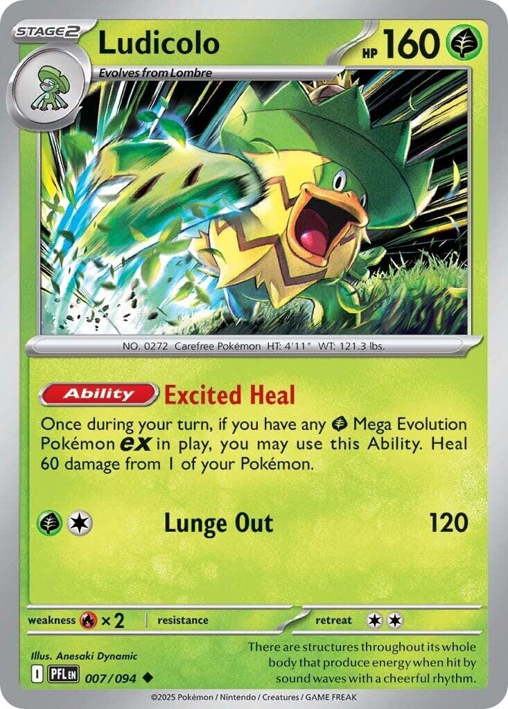 Ludicolo (007/094) [Mega Evolution: Phantasmal Flames] Pokemon Single Pokémon  | Multizone: Comics And Games