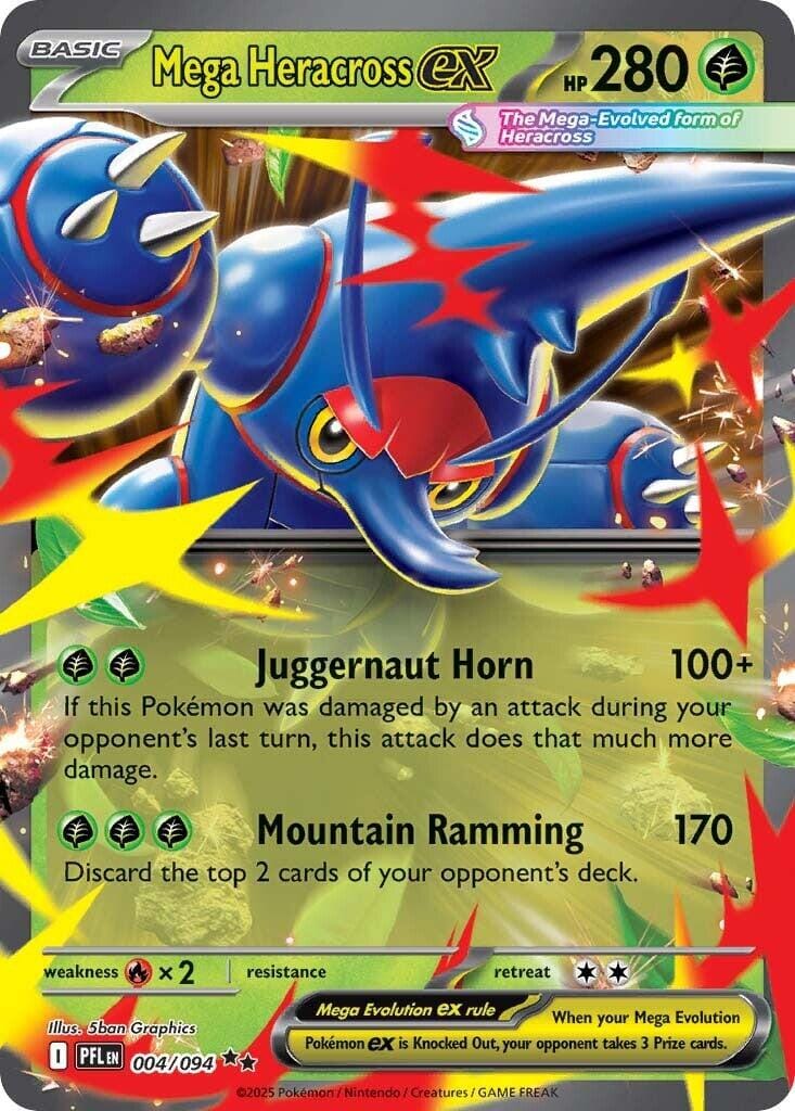 Mega Heracross ex (004/094) [Mega Evolution: Phantasmal Flames] Pokemon Single Pokémon  | Multizone: Comics And Games