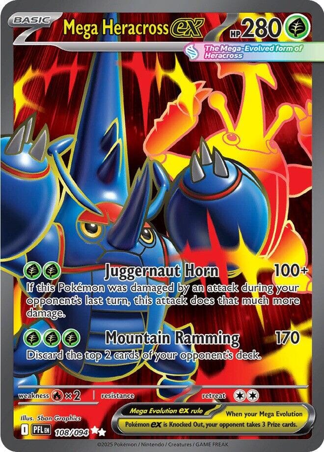Mega Heracross ex (108/094) [Mega Evolution: Phantasmal Flames] Pokemon Single Pokémon  | Multizone: Comics And Games