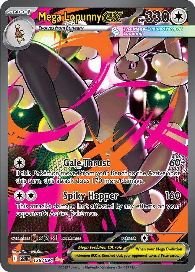 Mega Lopunny ex (128/094) [Mega Evolution: Phantasmal Flames] Pokemon Single Pokémon  | Multizone: Comics And Games