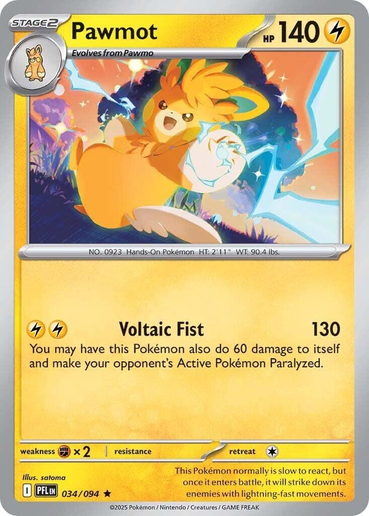 Pawmot (034/094) [Mega Evolution: Phantasmal Flames] Pokemon Single Pokémon  | Multizone: Comics And Games