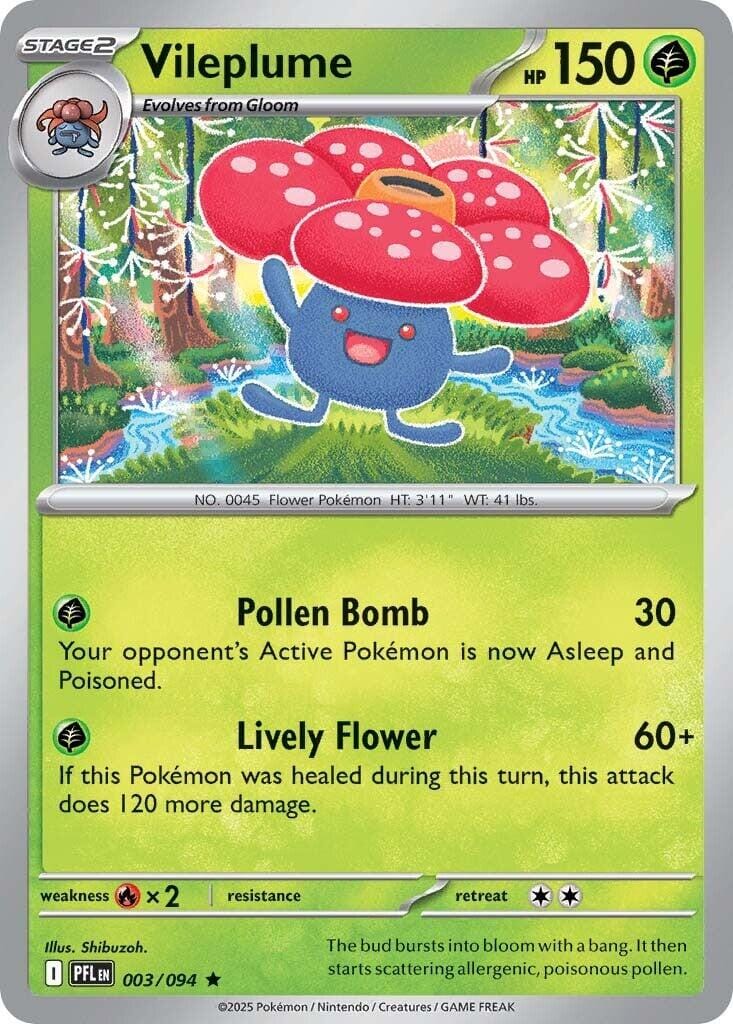 Vileplume (003/094) [Mega Evolution: Phantasmal Flames] Pokemon Single Pokémon  | Multizone: Comics And Games