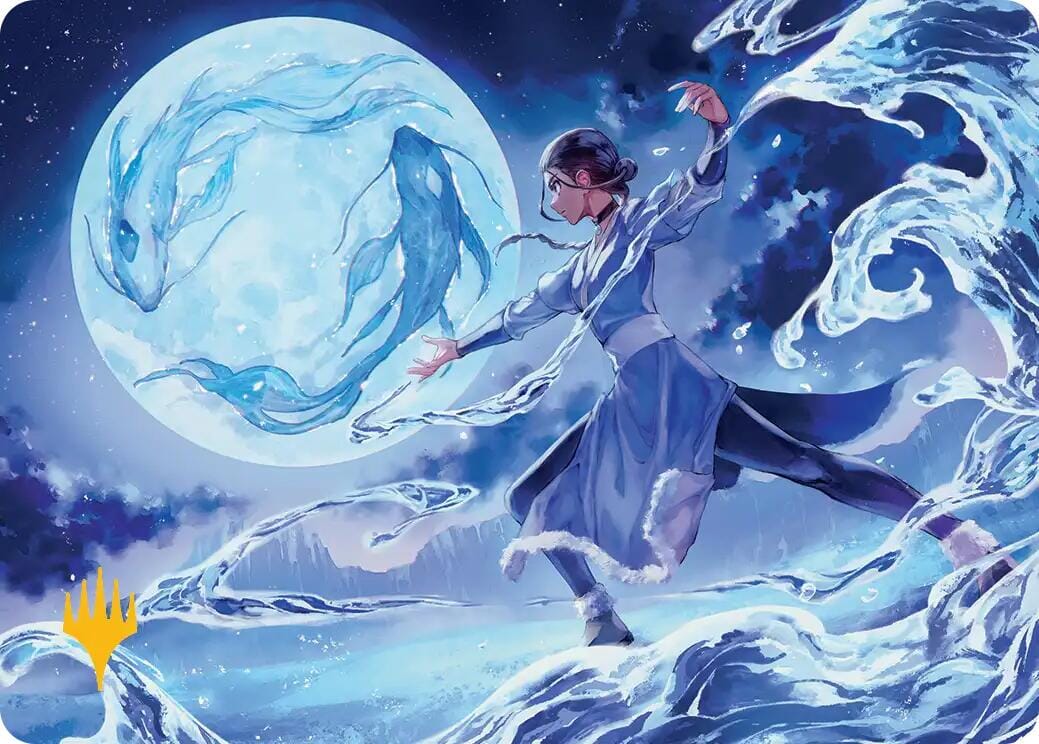 Waterbender Ascension Art Card (Gold-Stamped Planeswalker Symbol) [Avatar: The Last Airbender Art Series] MTG Single Magic: The Gathering  | Multizone: Comics And Games