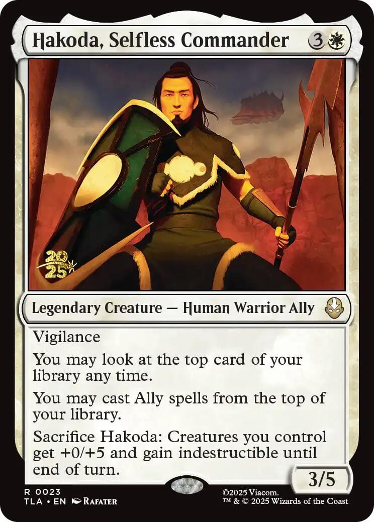 Hakoda, Selfless Commander [Avatar: The Last Airbender Prerelease Cards] MTG Single Magic: The Gathering  | Multizone: Comics And Games