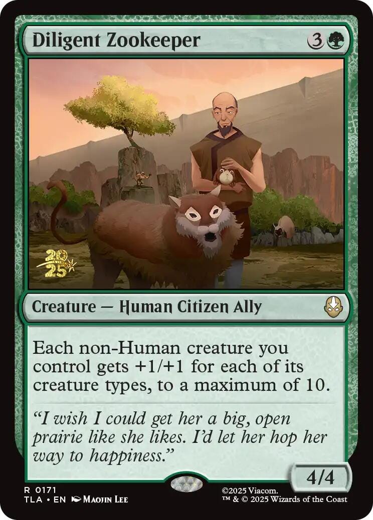 Diligent Zookeeper [Avatar: The Last Airbender Prerelease Cards] MTG Single Magic: The Gathering  | Multizone: Comics And Games