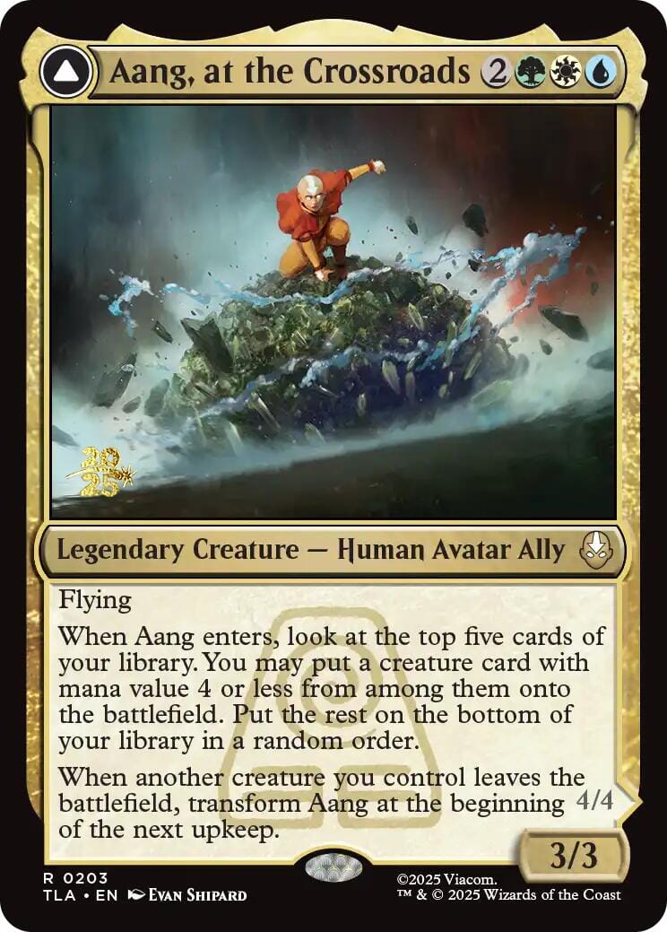 Aang, at the Crossroads [Avatar: The Last Airbender Prerelease Cards] MTG Single Magic: The Gathering  | Multizone: Comics And Games