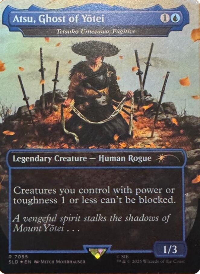 Atsu, Ghost of Yotei - Tetsuko Umezawa, Fugitive (Rainbow Foil) [Secret Lair Drop Series] MTG Single Magic: The Gathering  | Multizone: Comics And Games