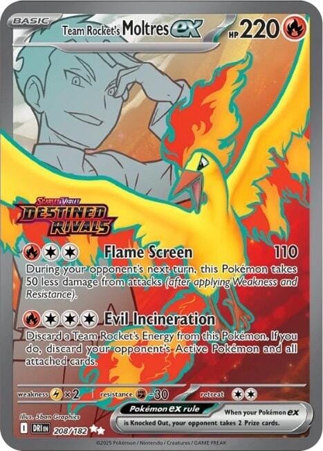 Team Rocket's Moltres ex (208/182) (Destined Rivals Stamp) [Miscellaneous Cards] Pokemon Single Pokémon  | Multizone: Comics And Games