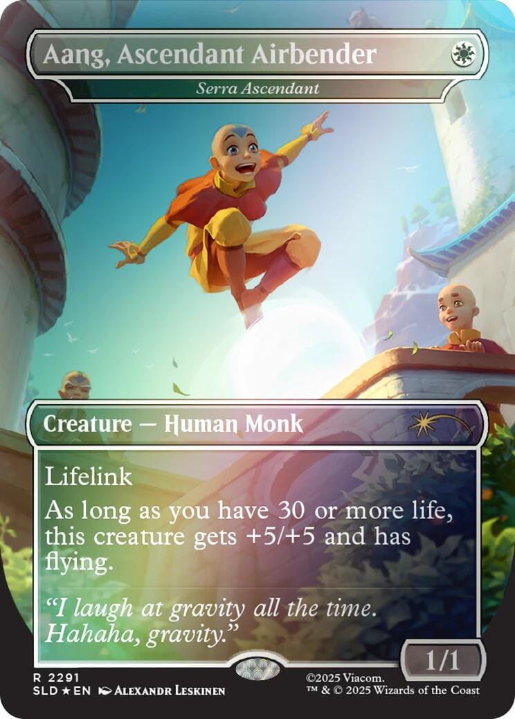 Aang, Ascendant Airbender - Serra Ascendant (Rainbow Foil) [Secret Lair Drop Series] MTG Single Magic: The Gathering  | Multizone: Comics And Games