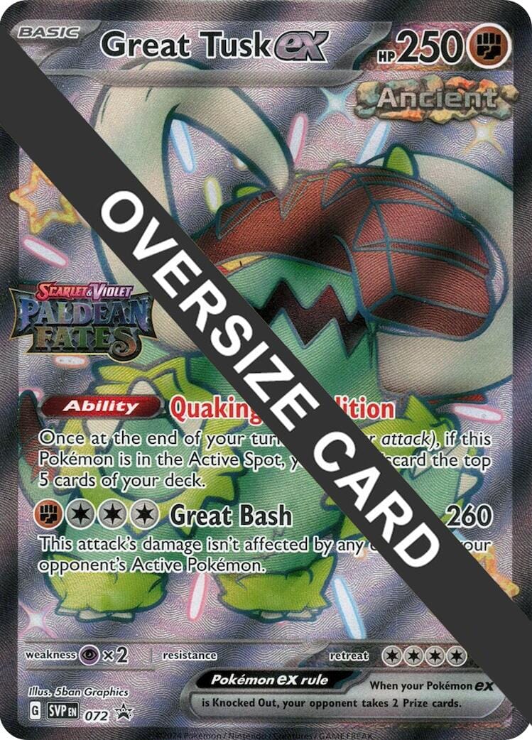 Great Tusk ex (072) (Paldean Fates Stamped Jumbo Card) [Scarlet & Violet: Paldean Fates] Pokemon Single Pokémon  | Multizone: Comics And Games
