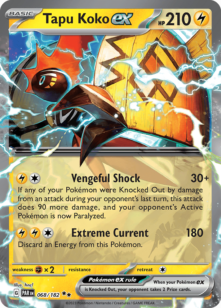 Tapu Koko ex (068/182) [Scarlet & Violet: Paradox Rift] Pokemon Single Pokémon  | Multizone: Comics And Games