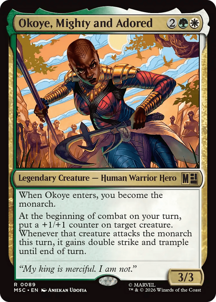 Okoye, Mighty and Adored [Marvel Super Heroes Commander] MTG Single Magic: The Gathering  | Multizone: Comics And Games