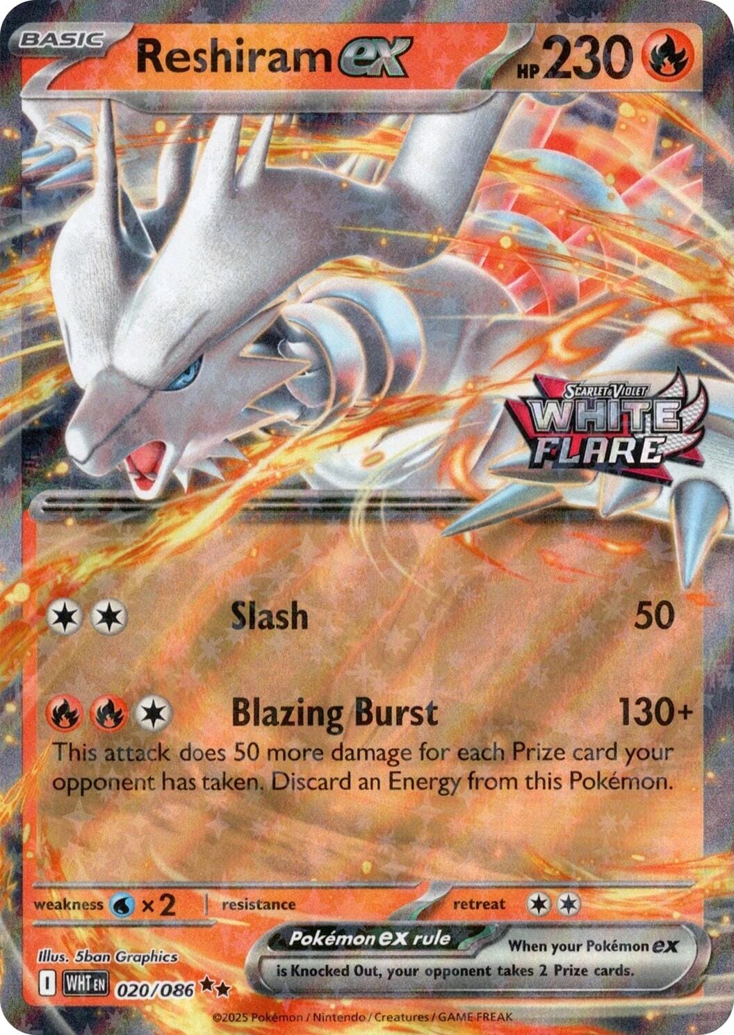 Reshiram ex (020/086) (White Flare Stamped) [Miscellaneous Cards] Pokemon Single Pokémon  | Multizone: Comics And Games