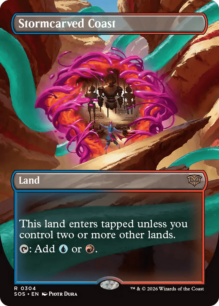 Stormcarved Coast (Borderless) [Secrets of Strixhaven] MTG Single Magic: The Gathering  | Multizone: Comics And Games