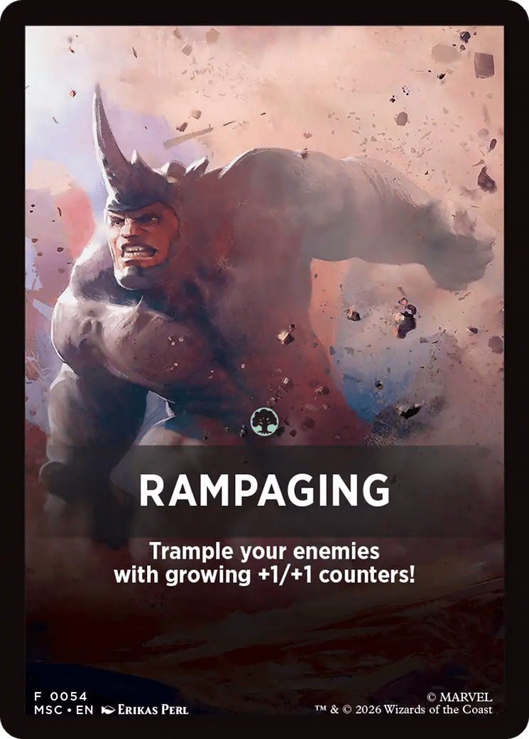 Rampaging Theme Card [Marvel Super Heroes Commander] MTG Single Magic: The Gathering  | Multizone: Comics And Games
