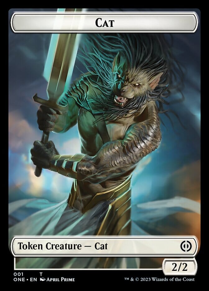 Rebel // Cat Double-Sided Token [Phyrexia: All Will Be One Tokens] MTG Single Magic: The Gathering  | Multizone: Comics And Games