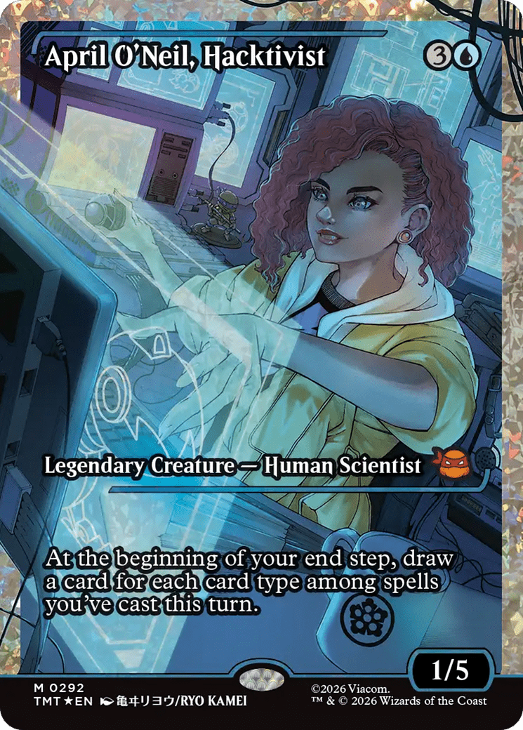 April O'Neil, Hacktivist (0292) (Showcase) (Fracture Foil) [Teenage Mutant Ninja Turtles] MTG Single Magic: The Gathering  | Multizone: Comics And Games