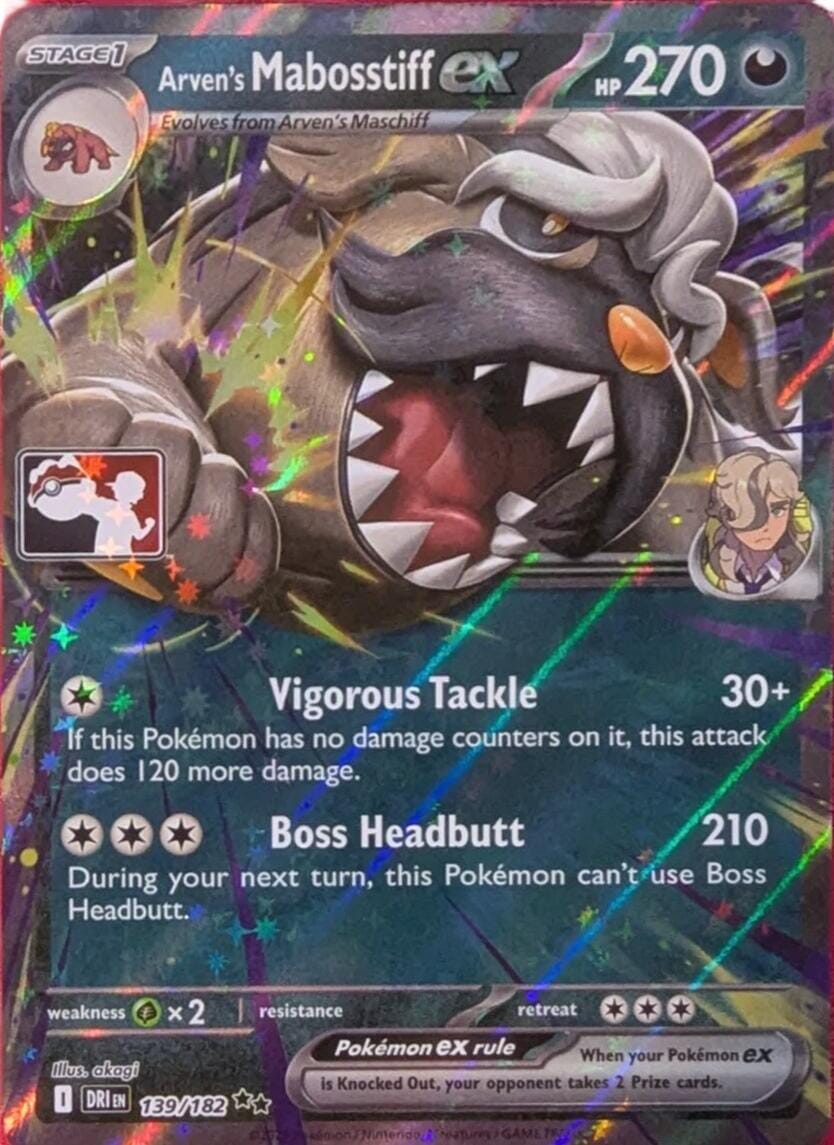 Arven's Mabosstiff ex (139/182) [Prize Pack Series Eight] Pokemon Single Pokémon  | Multizone: Comics And Games