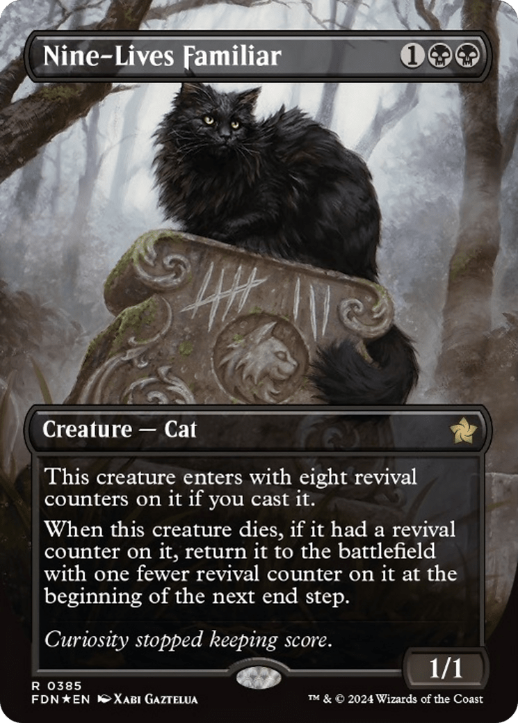 Nine-Lives Familiar (Borderless Mana Foil) [Foundations] MTG Single Magic: The Gathering  | Multizone: Comics And Games