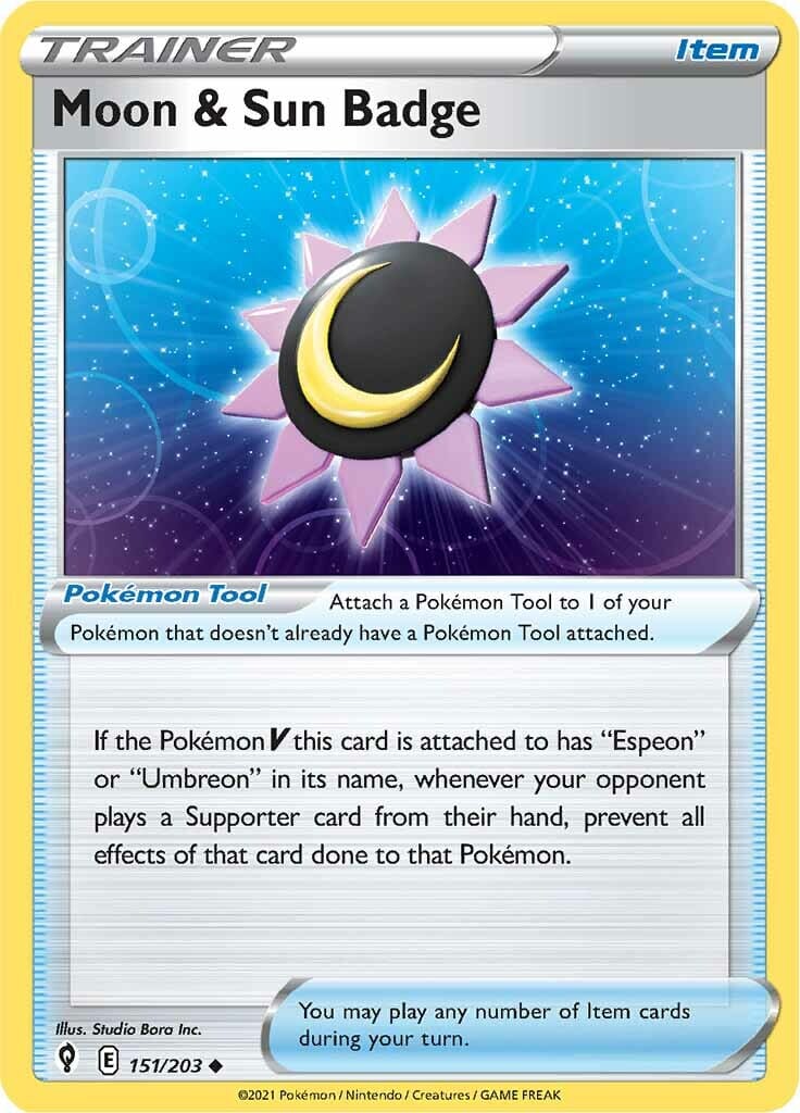 Moon & Sun Badge (151/203) [Sword & Shield: Evolving Skies] Pokemon Single Pokémon  | Multizone: Comics And Games
