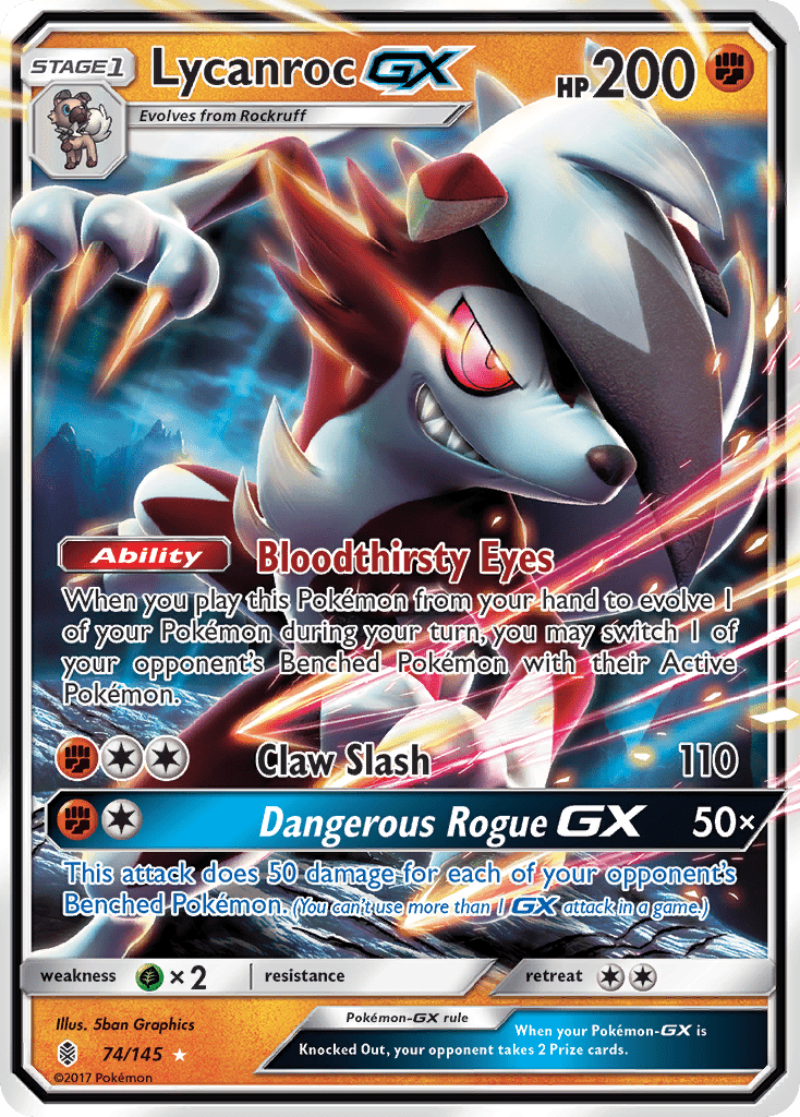 Lycanroc GX (74/145) [Sun & Moon: Guardians Rising] Pokemon Single Pokémon  | Multizone: Comics And Games