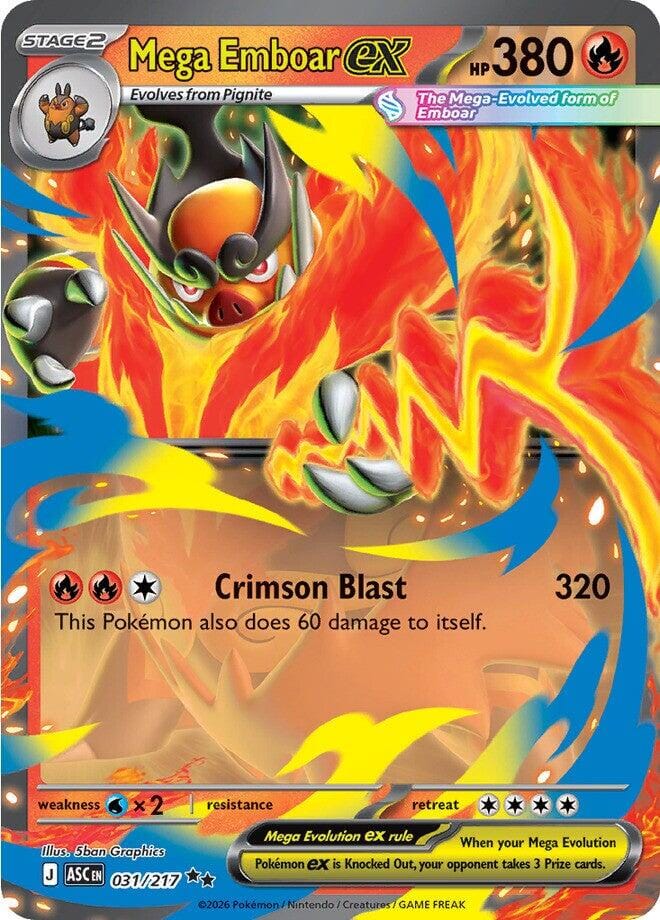 Mega Emboar ex (031/217) [Mega Evolution: Ascended Heroes] Pokemon Single Pokémon  | Multizone: Comics And Games