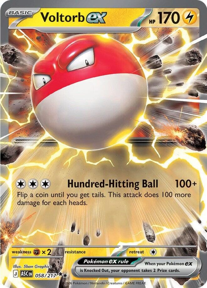 Voltorb ex (058/217) [Mega Evolution: Ascended Heroes] Pokemon Single Pokémon  | Multizone: Comics And Games