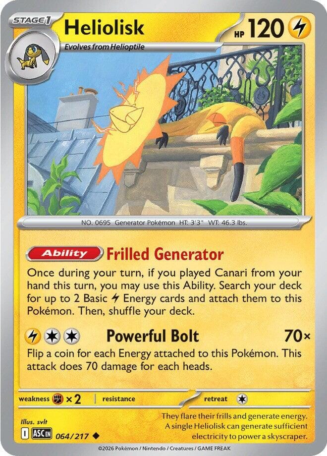 Heliolisk (064/217) [Mega Evolution: Ascended Heroes] Pokemon Single Pokémon  | Multizone: Comics And Games