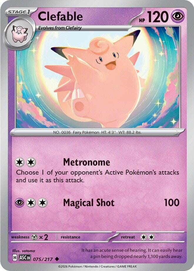 Clefable (075/217) [Mega Evolution: Ascended Heroes] Pokemon Single Pokémon  | Multizone: Comics And Games