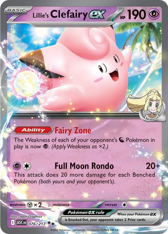 Lillie's Clefairy ex (076/217) [Mega Evolution: Ascended Heroes] Pokemon Single Pokémon  | Multizone: Comics And Games