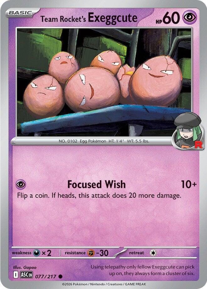 Team Rocket's Exeggcute (077/217) [Mega Evolution: Ascended Heroes] Pokemon Single Pokémon  | Multizone: Comics And Games
