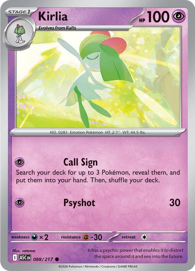 Kirlia (088/217) [Mega Evolution: Ascended Heroes] Pokemon Single Pokémon  | Multizone: Comics And Games