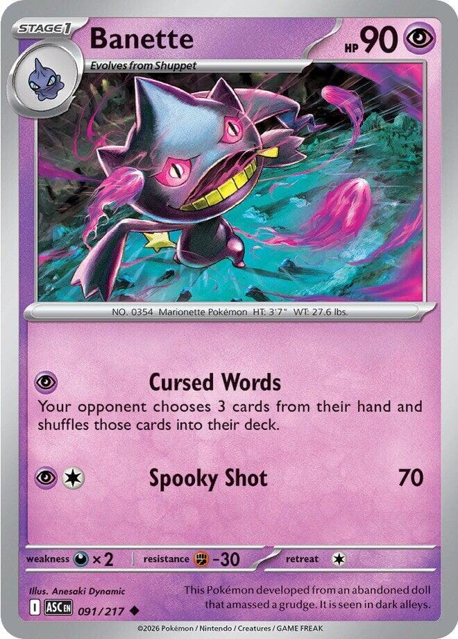 Banette (091/217) [Mega Evolution: Ascended Heroes] Pokemon Single Pokémon  | Multizone: Comics And Games