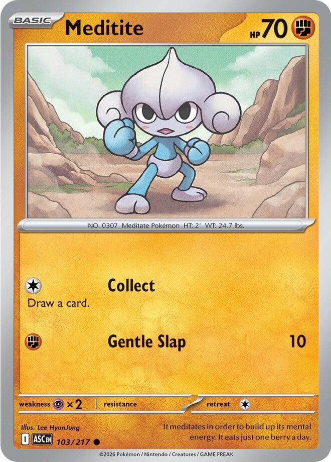Meditite (103/217) [Mega Evolution: Ascended Heroes] Pokemon Single Pokémon  | Multizone: Comics And Games