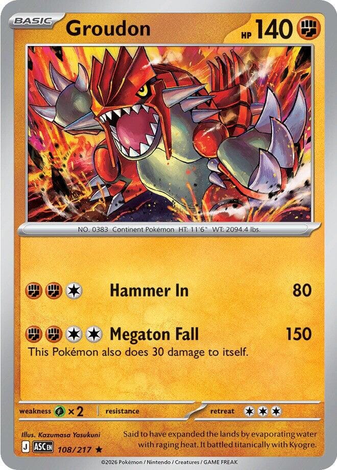 Groudon (108/217) [Mega Evolution: Ascended Heroes] Pokemon Single Pokémon  | Multizone: Comics And Games