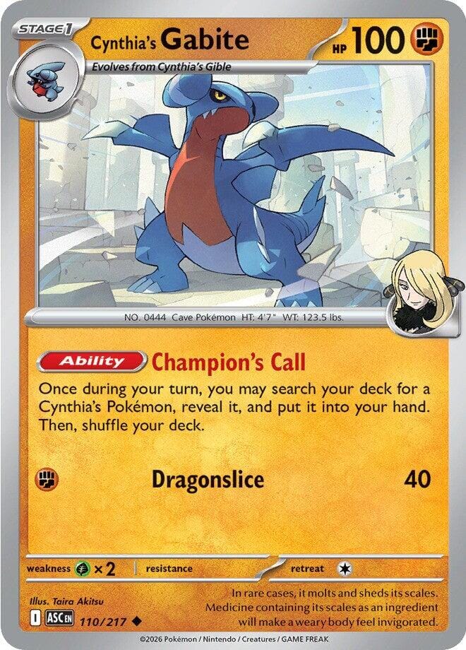 Cynthia's Gabite (110/217) [Mega Evolution: Ascended Heroes] Pokemon Single Pokémon  | Multizone: Comics And Games