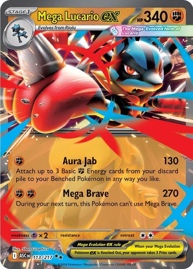 Mega Lucario ex (113/217) [Mega Evolution: Ascended Heroes] Pokemon Single Pokémon  | Multizone: Comics And Games